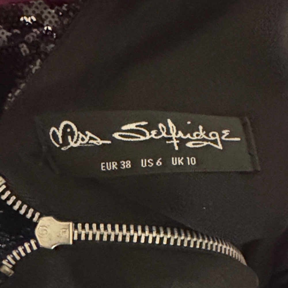 Miss Selfridge Black Sequin Long Sleeve Romper Dress Shorts Dressy Cocktail 6 - Picture 7 of 11